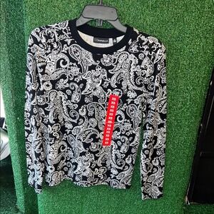 Rafaella Black and White Paisley Top